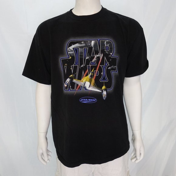 VINTAGE Star Wars T-Shirt BLACK Sz XXL - Picture 3 of 8
